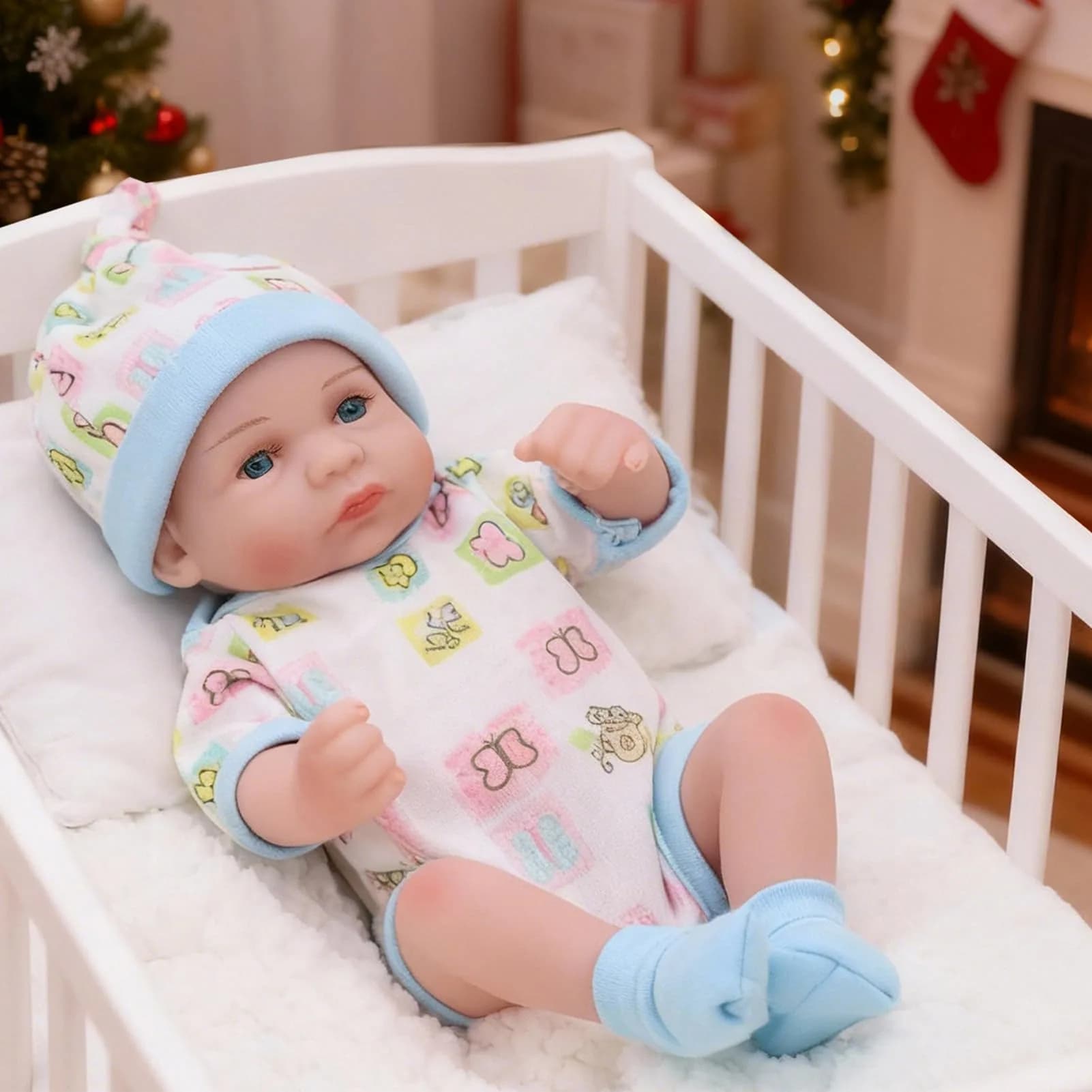 JRLCGYP Realistic Reborn Baby Boy Doll 25 cm (10 Inch) | Anatomically Correct Silicone Vinyl — Butterfly-boy