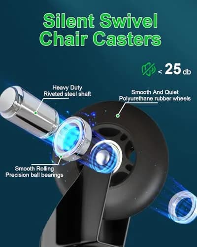 RidRed Heavy Duty Rollerblade Chair Wheels 7.6 cm (3 Inch) | Smooth Rolling, 300 kg Capacity thumbnail 7