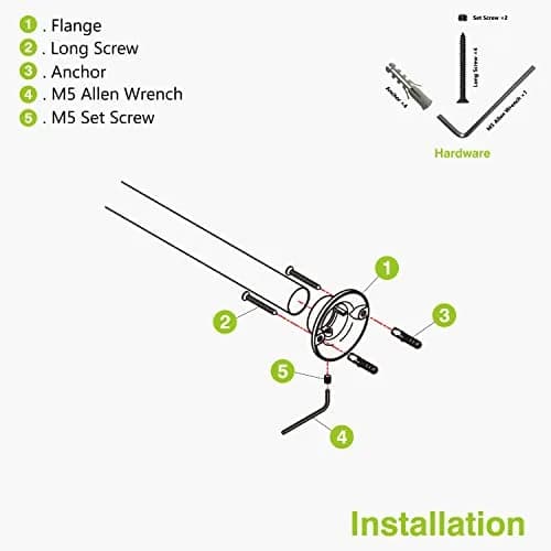 Naiture Shower Curtain Rod Round Flange Set of 2, Black | Corrosion-Resistant Zinc Alloy, Fits 1" OD Shower Rods thumbnail 7