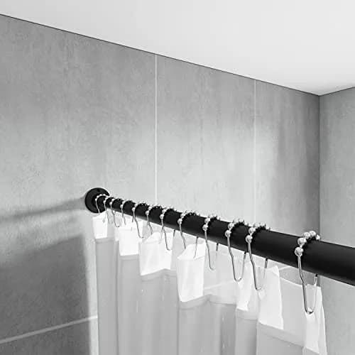 Naiture Shower Curtain Rod Round Flange Set of 2, Black | Corrosion-Resistant Zinc Alloy, Fits 1" OD Shower Rods thumbnail 2
