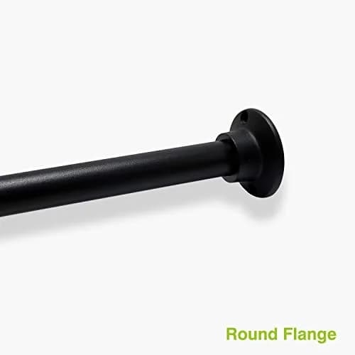 Naiture Shower Curtain Rod Round Flange Set of 2, Black | Corrosion-Resistant Zinc Alloy, Fits 1" OD Shower Rods thumbnail 3