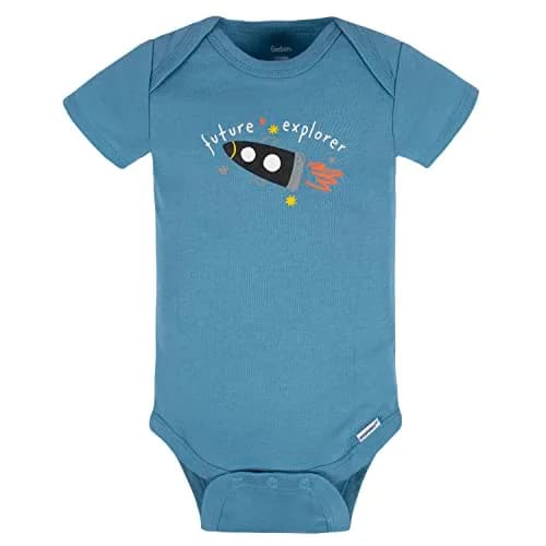 Gerber Baby Boys 8-pack Short Sleeve Onesies Bodysuits, Space, 3-6 Months US thumbnail 2