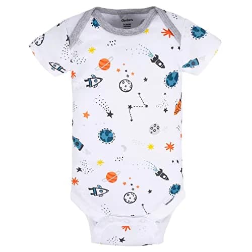 Gerber Baby Boys 8-pack Short Sleeve Onesies Bodysuits, Space, 3-6 Months US thumbnail 3