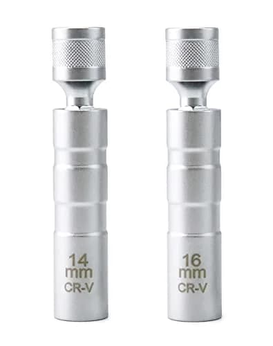 QWORK 14mm & 16mm Magnetic Swivel Spark Plug Socket Set | 3/8" Drive 12 Point Thin Wall Tool thumbnail 2
