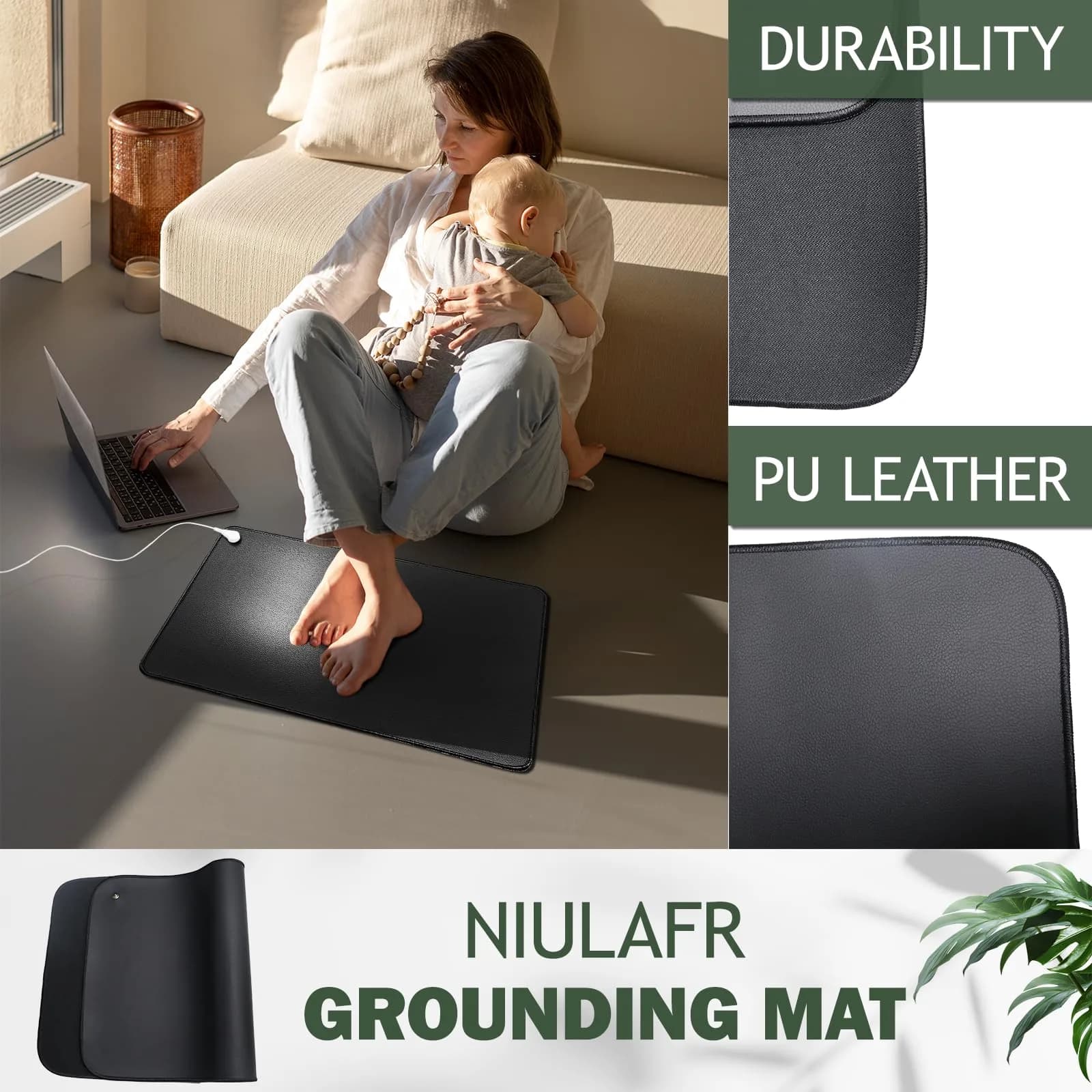 NIULAFR Grounding Mat Kit 60cm x 33cm (23.6" x 13") | Connect to Earth's Energy - view 3