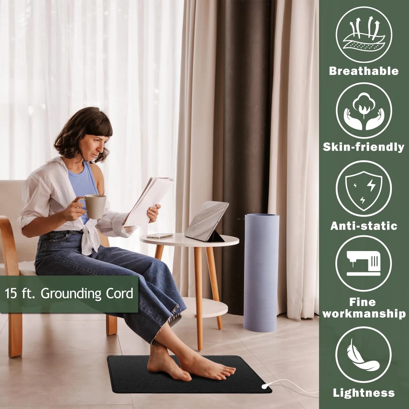 NIULAFR Grounding Mat Kit 60cm x 33cm (23.6" x 13") | Connect to Earth's Energy - view 4