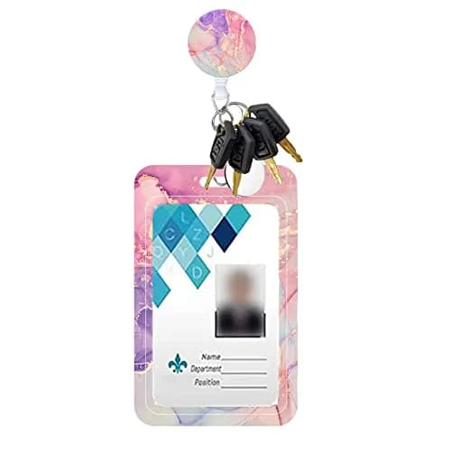 Billteful Badge Reels Retractable with Carabiner Purple Pink | Stylish ID Badge Holder for Professionals thumbnail 5