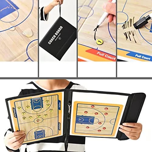 Pure Vie Foldable Magnetic Basketball Coaching Clipboard with Magnets & Pen | Strategy Board for Indian Coaches thumbnail 5