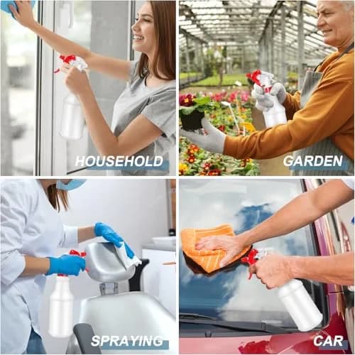 Gandeer 10 Pack 16 oz Spray Bottles | Stylish Cleaning & Organizing Solution in White & Red thumbnail 7