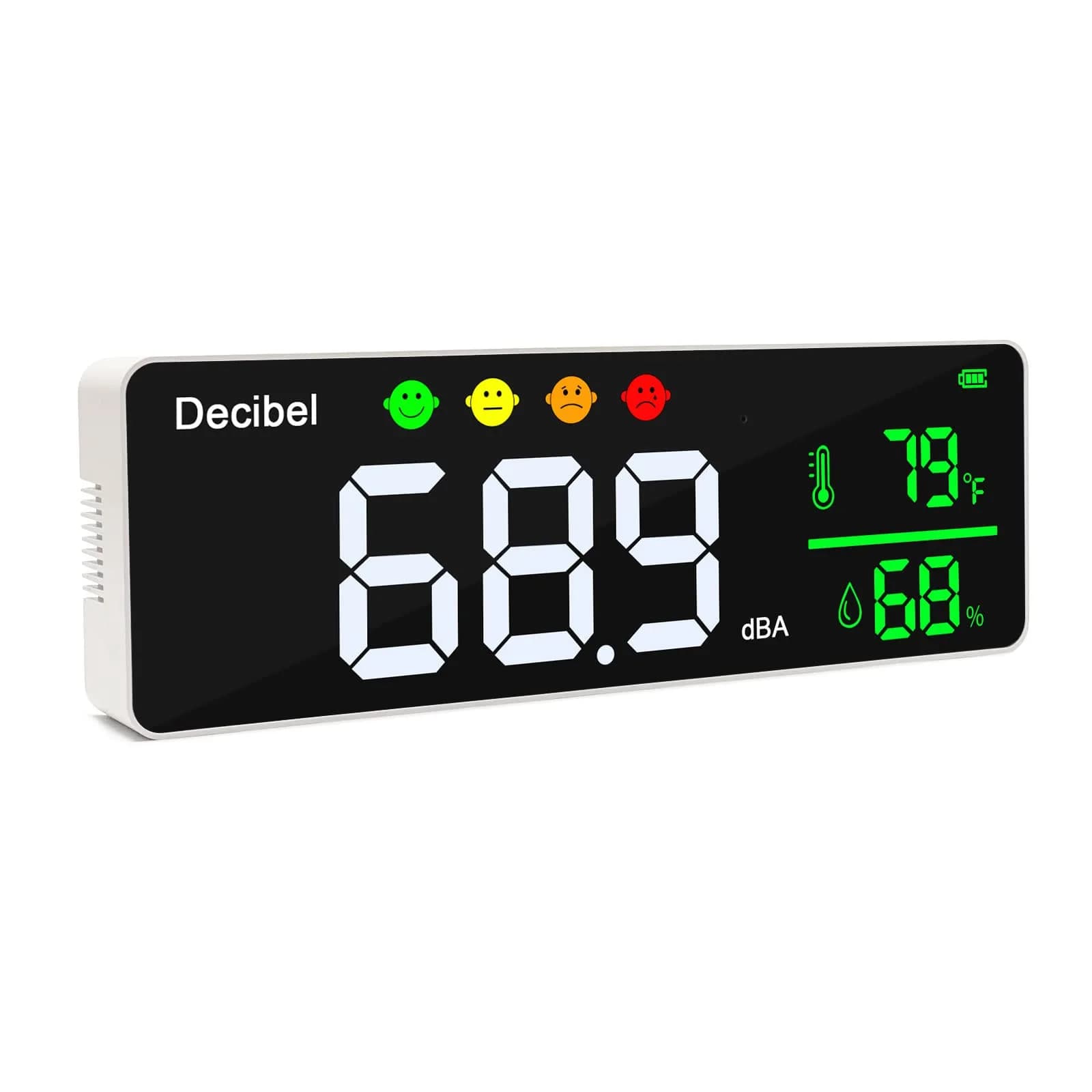 DANOPLUS 11-inch LED Decibel Meter with Temperature & Humidity, 30-130dB Range | Industrial Noise Measurement Tool — 11'' Decibel Meter