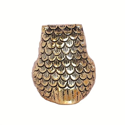 KridayKraft Vintage Metal Owl Action Showpiece and Paper Weight Gold | 10 cm (3.94 in) thumbnail 5