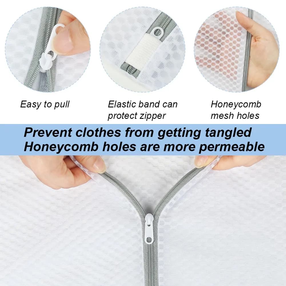 Vivifying 2XXL (27" x 35") Mesh Shoe Washing Bags with Zip Closure - Set of 2 - view 3
