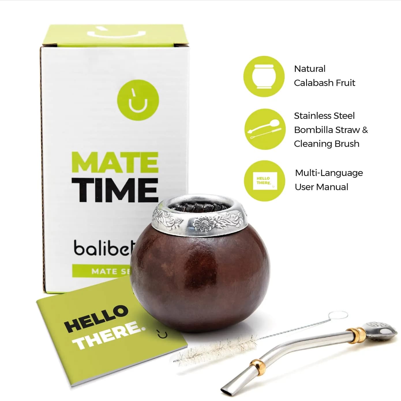 BALIBETOV Natural Base 1 Yerba Mate Gourd Set - 207ml Authentic Handmade Cup - view 2