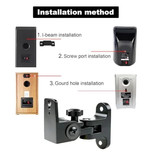 DAGCUXIN Speaker Wall Mounts (2-Pack, Black) | All-Metal Bracket for Small Speakers, Swivel & Tilt, Holds up to 13.6 kg (30 lbs) thumbnail 5