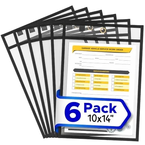 Scribbledo Black Dry Erase Pockets 6 Pack | 37cm x 25cm (14" x 10") | Classroom & Office Use thumbnail 1
