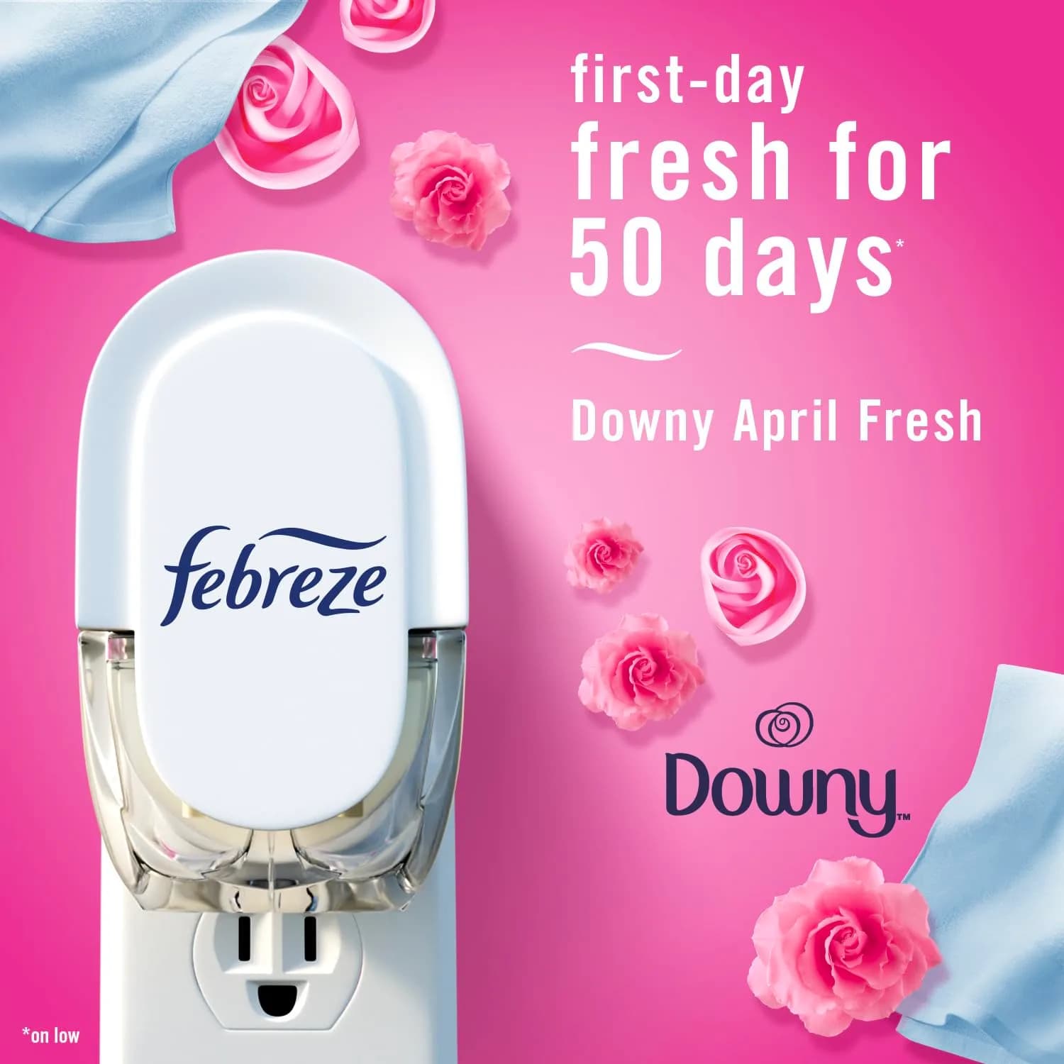 Febreze Fade Defy Plug-In Air Freshener Starter Kit with Downy April Fresh Scent, 2 Refills | Lasts 50 Days on Low - view 4