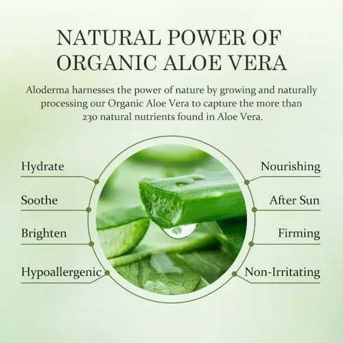 Aloderma Organic Aloe Vera Gel 135ml (4.5oz) 3 Tubes | USDA Organic Soothing & Hydrating thumbnail 4