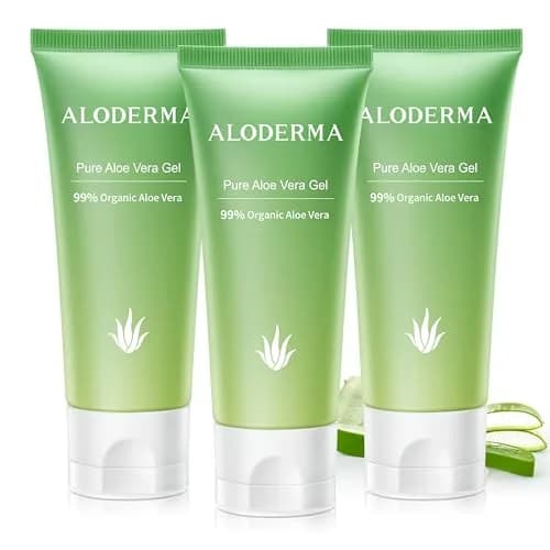 Aloderma Organic Aloe Vera Gel 135ml (4.5oz) 3 Tubes | USDA Organic Soothing & Hydrating thumbnail 1
