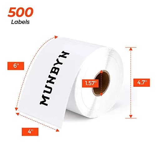 MUNBYN 4x6 Inch Thermal Labels | 1000 Sheets/2 Rolls, Waterproof & Strong Adhesive thumbnail 3