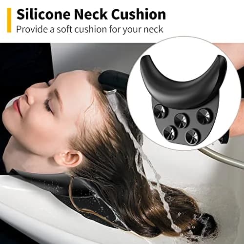 AISEELY Silicone Shampoo Bowl Neck Rest with Suction Cup | 19.5cm (7.68in) x 19.8cm (7.8in) x 5.3cm (2.1in) thumbnail 2