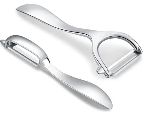 Honsen Set of 2 Stainless Steel Vegetable Peelers | Dual Blades for Fruits & Veggies, Ergonomic & Rustproof (M) thumbnail 1
