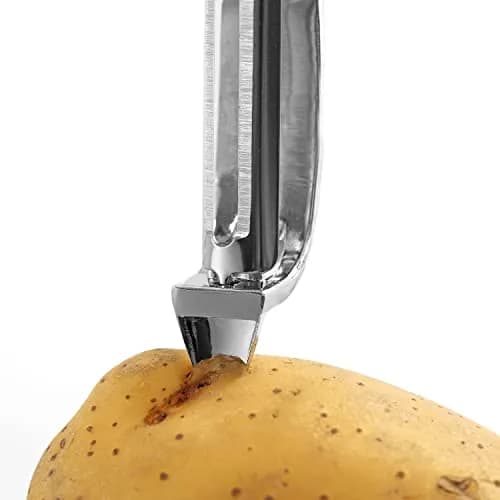 Honsen Set of 2 Stainless Steel Vegetable Peelers | Dual Blades for Fruits & Veggies, Ergonomic & Rustproof (M) thumbnail 5