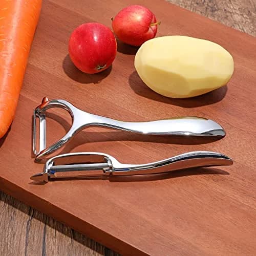 Honsen Set of 2 Stainless Steel Vegetable Peelers | Dual Blades for Fruits & Veggies, Ergonomic & Rustproof (M) thumbnail 6