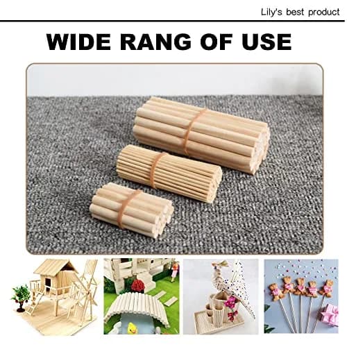 HOPELF Bamboo Dowel Rods 3/8 x 12 Inch (50-Pack) | Natural Wood Sticks for Crafts thumbnail 4