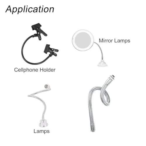 PATIKIL 23.6" Metal Gooseneck Microphone Extension Tube with M10/M8 Thread | Flexible Hose for DIY Mounts thumbnail 5