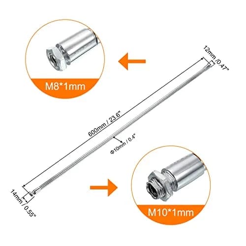 PATIKIL 23.6" Metal Gooseneck Microphone Extension Tube with M10/M8 Thread | Flexible Hose for DIY Mounts thumbnail 2