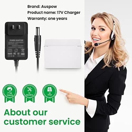 Auspow 17V AC Adapter 1A 17W (5.5mm x 2.5mm) | For Bose Soundlink I II III Speakers thumbnail 7