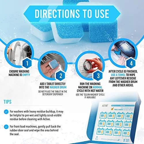 ACTIVE Washing Machine & Dishwasher Cleaning Tablets Bundle 48 Count | Concentrated Formula for Deep Cleaning thumbnail 7