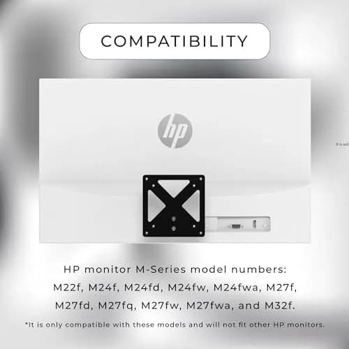 HumanCentric VESA Mount Adapter for HP M Series & 5 Series Monitors | Compatible with 75x75 & 100x100 VESA Patterns thumbnail 2