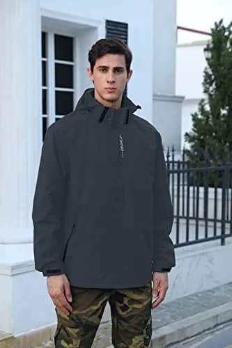 Hikevitang Men's Lightweight Waterproof Rain Jacket | Breathable, Windproof & Hooded (XX-Large) thumbnail 2