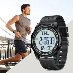 Beeasy Digital Watch for Men Women | 50M Waterproof, Ultra-Thin & Lightweight, 44mm Silicone Sports Watch with Alarm, Stopwatch, Countdown thumbnail 9