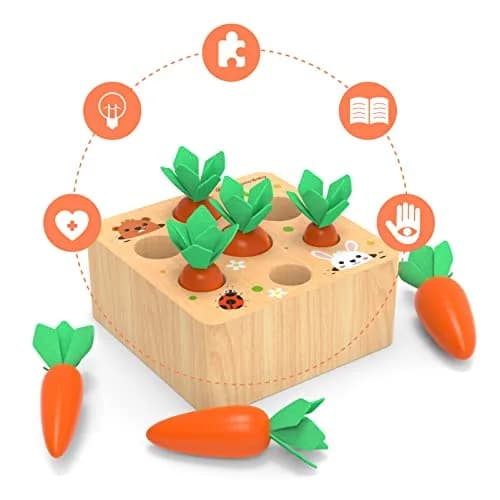 KMTJT Montessori Carrot Harvest Game Wooden Toy for Toddlers 2-3 Years Old | Educational STEM Toy thumbnail 3