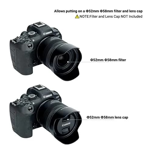 JJC Lens Hood for Canon RF 24mm F1.8 Macro | Replaces Canon EW-65B, Compatible with 52mm & 58mm Filters thumbnail 2