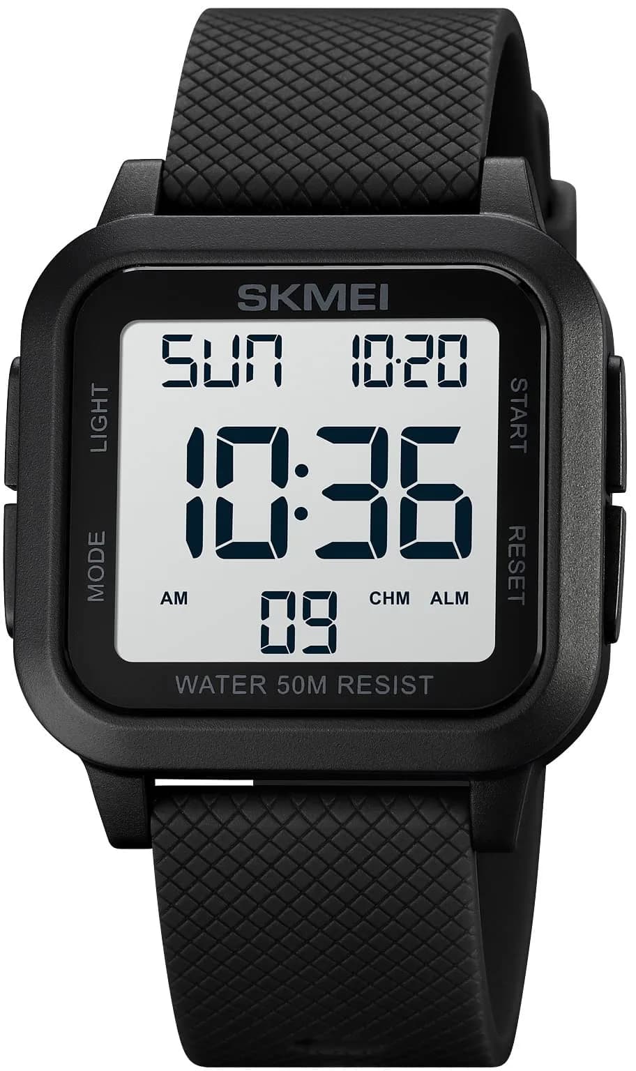 Gosasa Men's B- Black White Digital Airplane Watch 47mm Case | Aviation-Inspired Design with LED Light - main product image