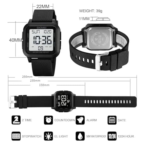 Gosasa Men Sports Military Watch 40mm | Waterproof LED Digital Airplane Style thumbnail 6