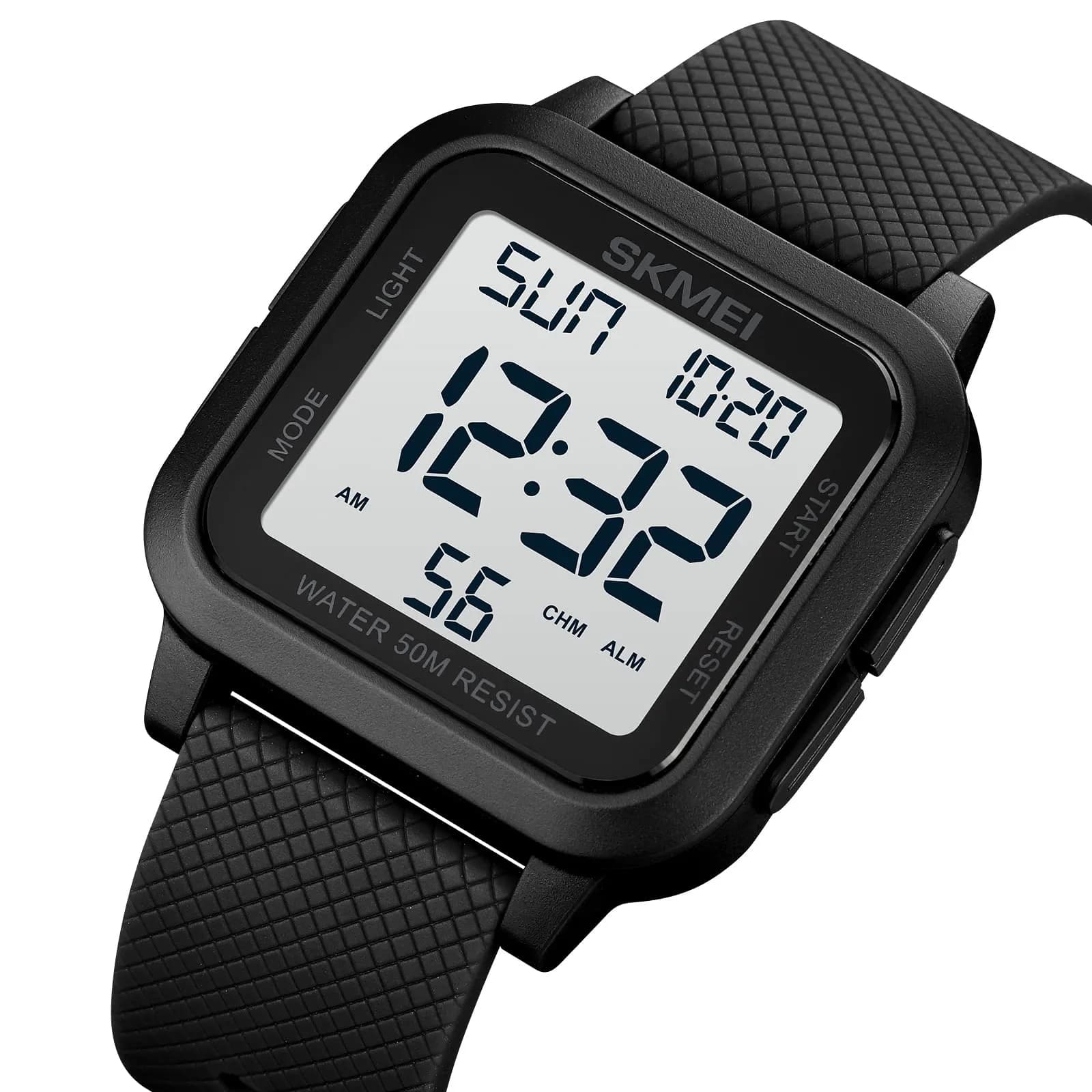 Gosasa Men's B- Black White Digital Airplane Watch 47mm Case | Aviation-Inspired Design with LED Light - view 3