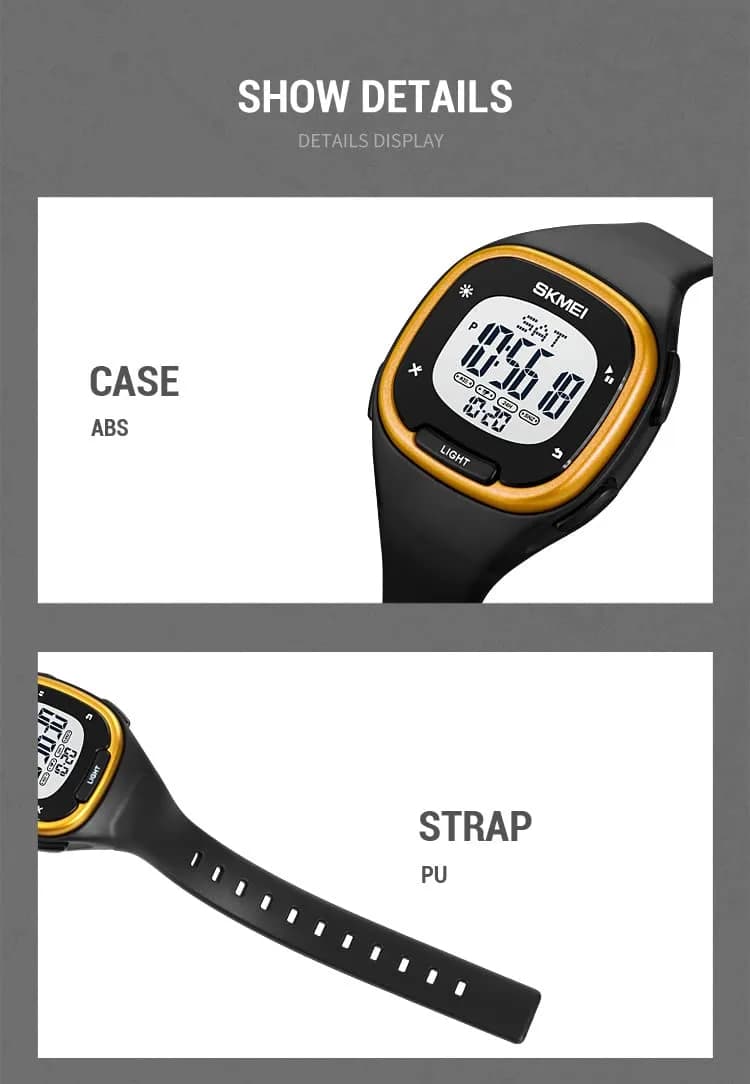 Gosasa Men's F- Gold Black Digital Airplane Watch 47mm Case | Aviation-Inspired Design with LED Light - view 3