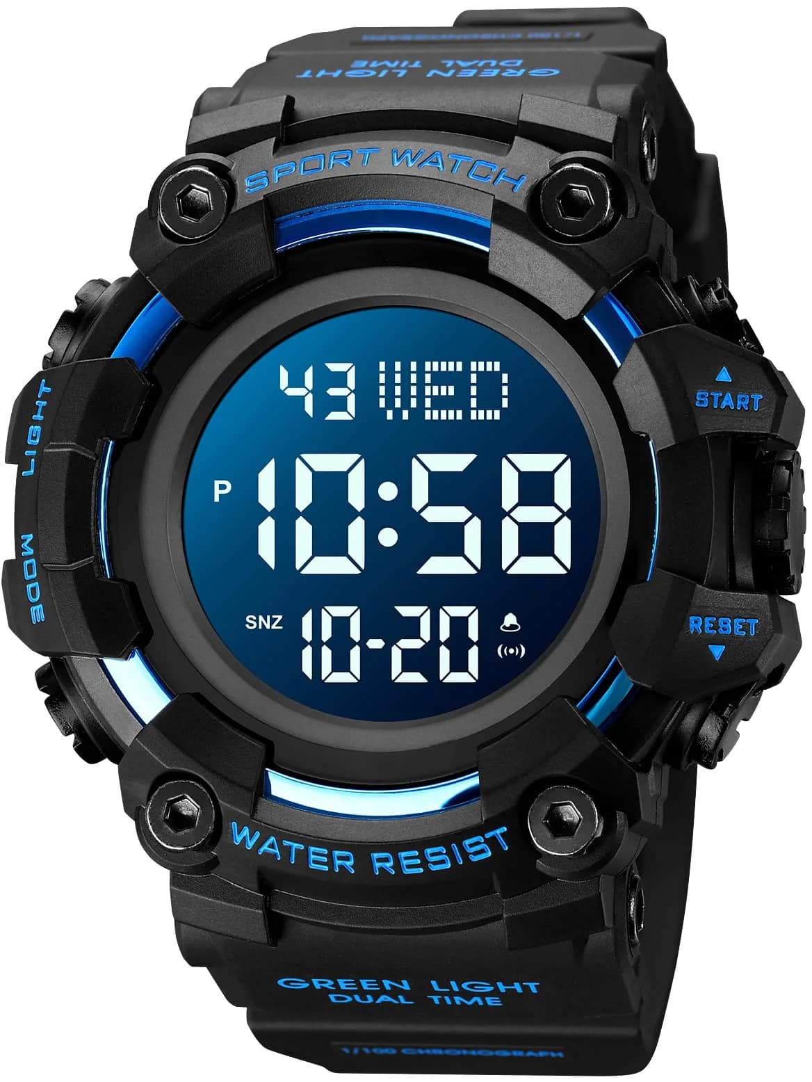 Gosasa Men's E-Blue Digital Airplane Watch 47mm Case | Aviation-Inspired Design with LED Light - main product image