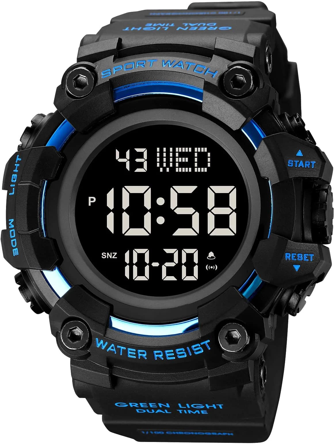 Gosasa Men's E-Blue Digital Airplane Watch 47mm Case | Aviation-Inspired Design with LED Light - view 2