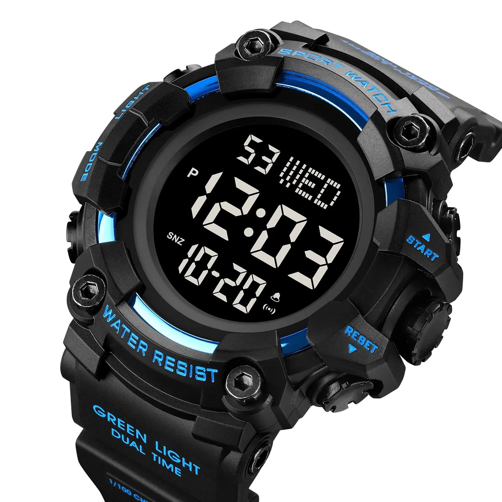Gosasa Men's E-Blue Digital Airplane Watch 47mm Case | Aviation-Inspired Design with LED Light - view 3