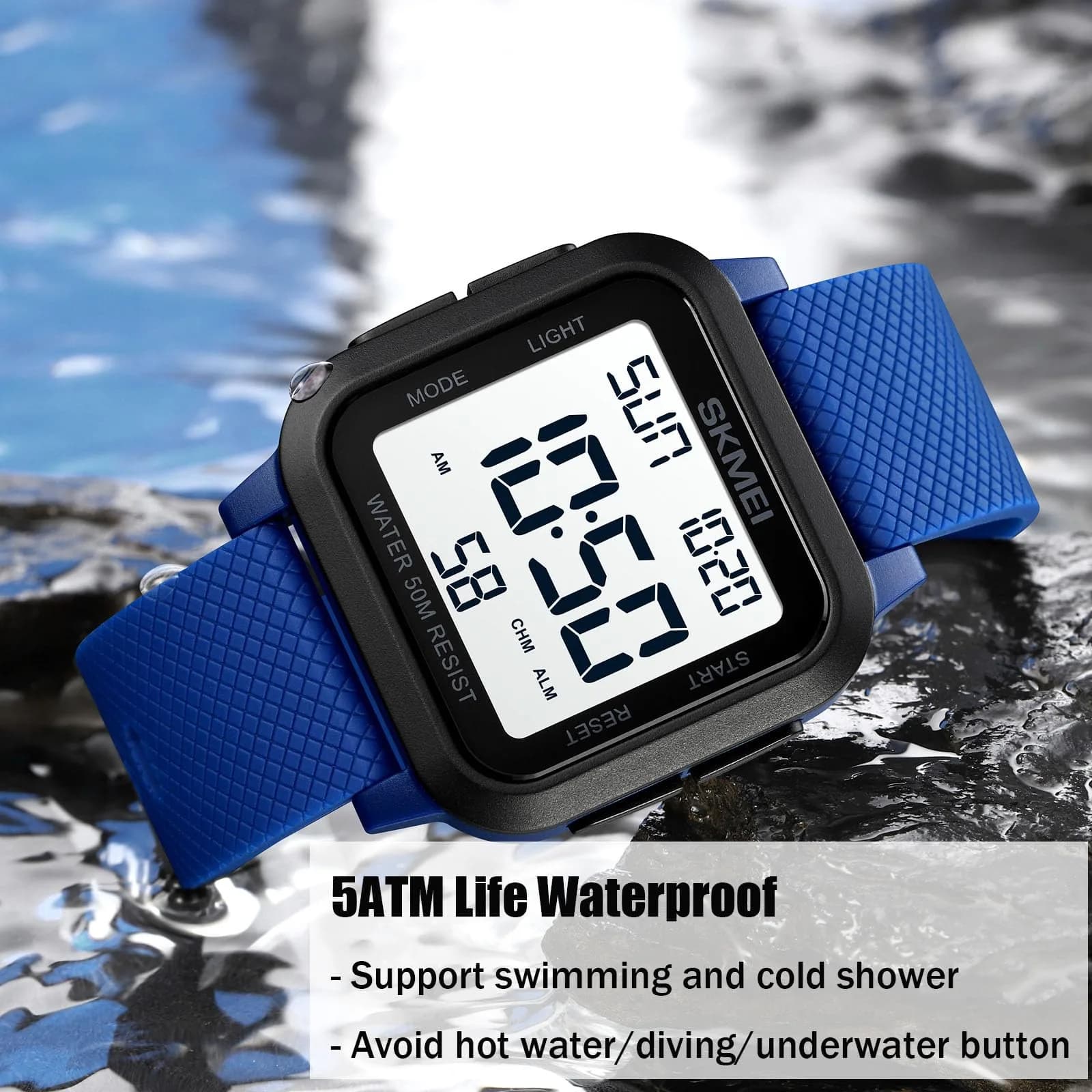 Gosasa Men's Digital Airplane Watch - B- Blue, 47mm Case | Aviation-Inspired LED Light - view 2