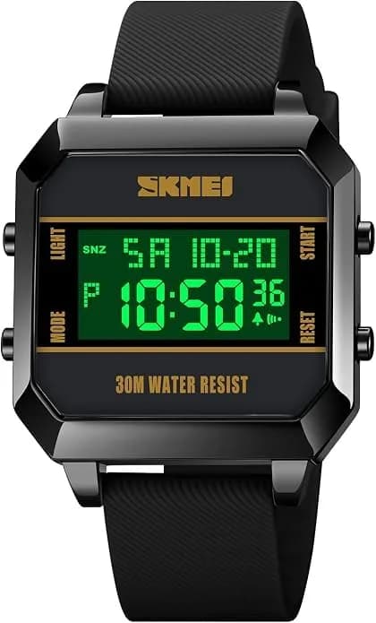 Gosasa Men's D-Black Digital Airplane Watch 47mm Case with LED Light - main product image