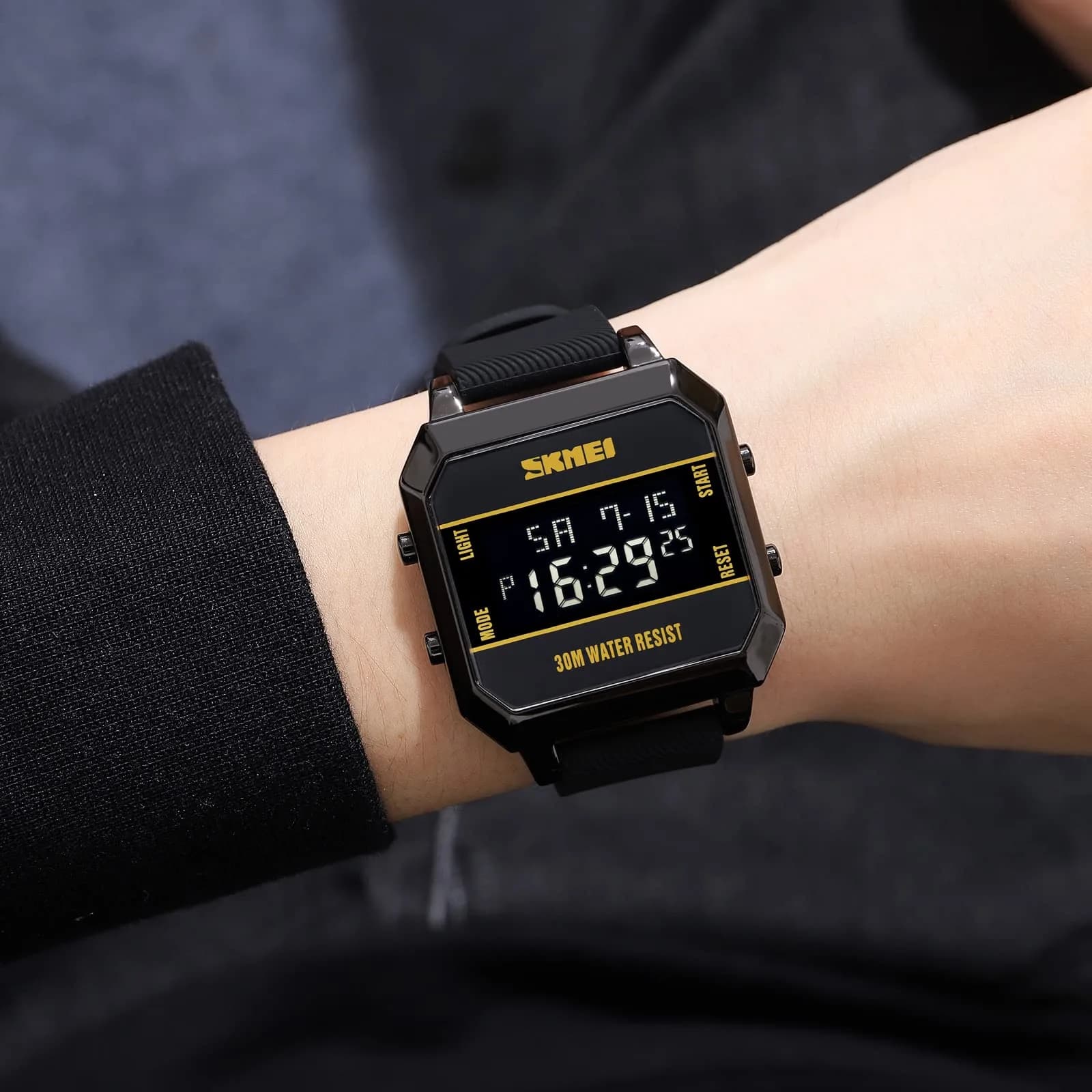 Gosasa Men's D-Black Digital Airplane Watch 47mm Case with LED Light - view 3