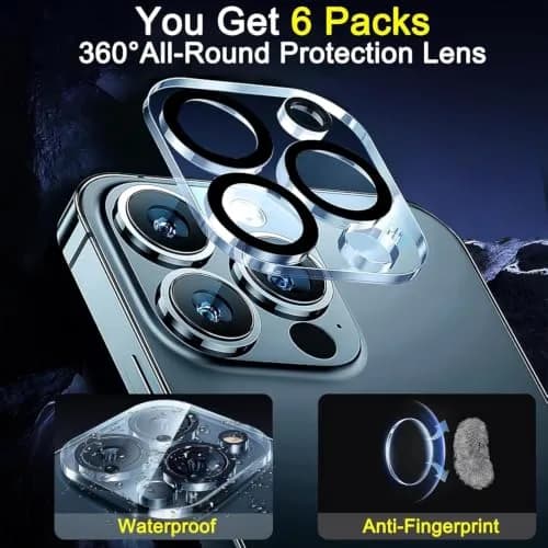 Ferilinso Camera Lens Protector for iPhone 14 Pro Max/15 Pro Max/14 15 Pro | 6 Pack, 9H Glass, Full Coverage, Case Friendly thumbnail 3