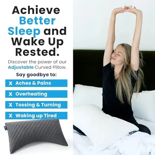 Sidney Sleep Cervical Contour Pillow Queen Size 19" x 29" | Adjustable Neck & Shoulder Support thumbnail 4