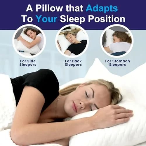 Sidney Sleep Cervical Contour Pillow Queen Size 19" x 29" | Adjustable Neck & Shoulder Support thumbnail 5